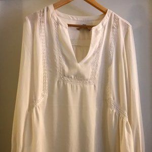 Cream blouse with lace details (M, Loft)
